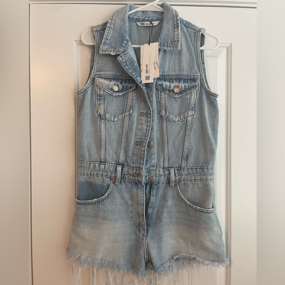 Zara Blue Denim Jumpsuit/Romper
